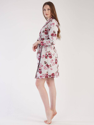 Купить Хлопковый стеганый халат с длинным рукавом VIENETTA 3031040131 в Украина в Lingerie.ua - Одяг для дому та відпочинку, Фото 4