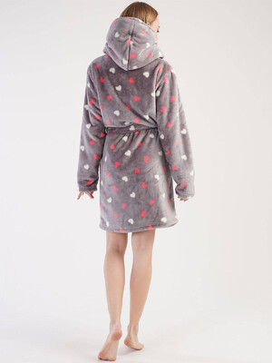 Купить Плюшевый теплый халат с капюшоном VIENETTA 3030970254 в Украина в Lingerie.ua - Одяг для дому та відпочинку, Фото 2