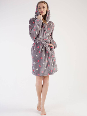 Купить Плюшевый теплый халат с капюшоном VIENETTA 3030970254 в Украина в Lingerie.ua - Одяг для дому та відпочинку, Фото 3