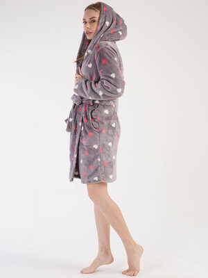 Купить Плюшевый теплый халат с капюшоном VIENETTA 3030970254 в Украина в Lingerie.ua - Одяг для дому та відпочинку, Фото 4