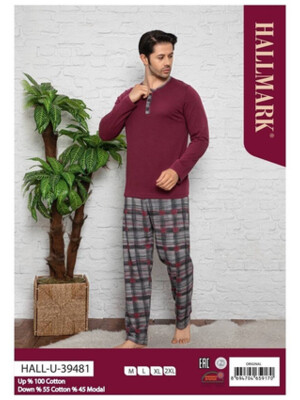 Купить Байковая пижама с брюками в клетку HALLMARK U-39481 в Украина в Lingerie.ua - Одяг для дому та відпочинку, Фото 4