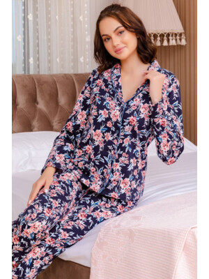 Купить Классическая байковая пижама на пуговицах SABRINA U42179 в Украина в Lingerie.ua - Одяг для дому та відпочинку, Фото 7