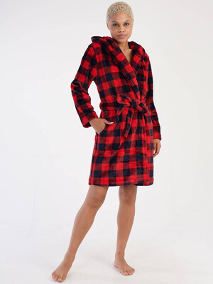 Купить Плюшевый домашний халат с капюшоном VIENETTA 3040850190 в Украина в Lingerie.ua - Одяг для дому та відпочинку, Фото 3