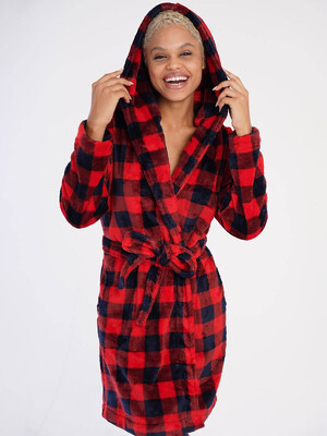 Купить Плюшевый домашний халат с капюшоном VIENETTA 3040850190 в Украина в Lingerie.ua - Одяг для дому та відпочинку, Фото 6