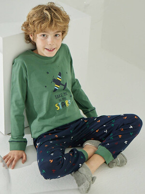 Хлопковая пижама с длинным рукавом ZEY ZEY 8595