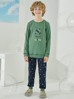 Купить Хлопковая пижама с длинным рукавом ZEY ZEY 8595 в Украина в Lingerie.ua - Одяг для дому та відпочинку, Фото 3