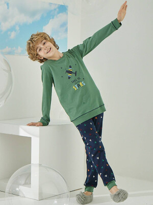 Купить Хлопковая пижама с длинным рукавом ZEY ZEY 8595 в Украина в Lingerie.ua - Одяг для дому та відпочинку, Фото 4