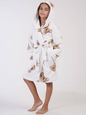 Купить Теплый плюшевый халат с капюшоном для девочки VIENETTA KIDS 3030650297 в Украина в Lingerie.ua - Одяг для дому та відпочинку, Фото 6