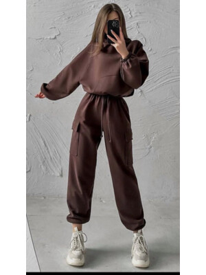 Купить ОПТОМ Теплый женский костюм с брюками карго Little Secret 2810 в Украина в Lingerie.ua - Одяг для дому та відпочинку, Фото 1