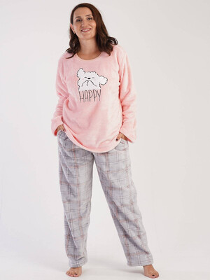 Купить Плюшевая теплая пижама с брюками в клетку VIENETTA 3030690229 в Украина в Lingerie.ua - Одяг для дому та відпочинку, Фото 2