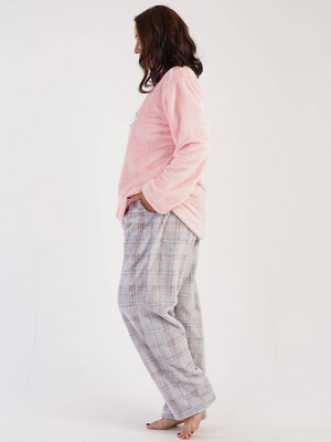 Купить Плюшевая теплая пижама с брюками в клетку VIENETTA 3030690229 в Украина в Lingerie.ua - Одяг для дому та відпочинку, Фото 5
