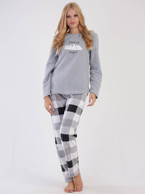 Купить Флисовый костюм с брюками в клетку VIENETTA 3041840165 в Украина в Lingerie.ua - Одяг для дому та відпочинку, Видео