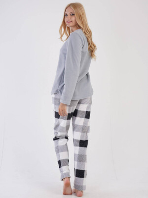 Купить Флисовый костюм с брюками в клетку VIENETTA 3041840165 в Украина в Lingerie.ua - Одяг для дому та відпочинку, Фото 4