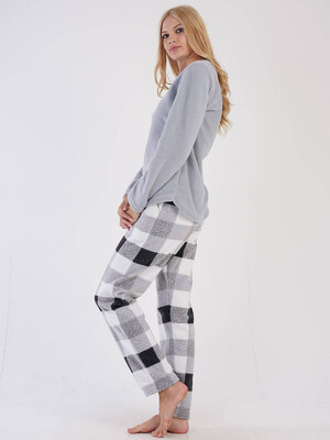 Купить Флисовый костюм с брюками в клетку VIENETTA 3041840165 в Украина в Lingerie.ua - Одяг для дому та відпочинку, Фото 7