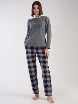 Купить Флисовая теплая пижама с брюками в клетку VIENETTA 3041920206 в Украина в Lingerie.ua - Одяг для дому та відпочинку, Видео