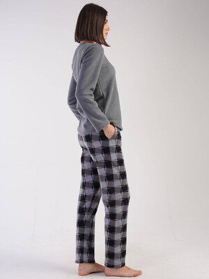 Купить Флисовая теплая пижама с брюками в клетку VIENETTA 3041920206 в Украина в Lingerie.ua - Одяг для дому та відпочинку, Фото 2