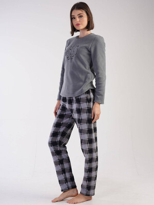 Купить Флисовая теплая пижама с брюками в клетку VIENETTA 3041920206 в Украина в Lingerie.ua - Одяг для дому та відпочинку, Фото 5