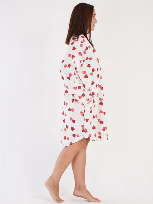 Купить Хлопковая туника с принтом в сердечко VIENETTA 3040091853 в Украина в Lingerie.ua - Одяг для дому та відпочинку, Фото 4