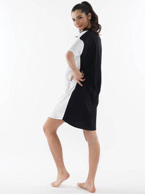 Купить Хлопковая туника черно-белая VIENETTA 0120060000 в Украина в Lingerie.ua - Одяг для дому та відпочинку, Фото 4