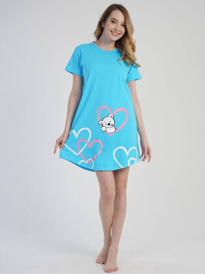 Купить Хлопковая туника с коротким рукавом VIENETTA 3040140000 в Украина в Lingerie.ua - Одяг для дому та відпочинку, Фото 1