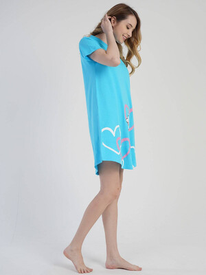 Купить Хлопковая туника с коротким рукавом VIENETTA 3040140000 в Украина в Lingerie.ua - Одяг для дому та відпочинку, Фото 3