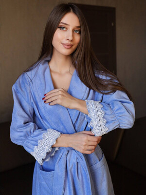 Купить Махровый халат с кружевом LINGERIE 170279 в Украина в Lingerie.ua - Одяг для дому та відпочинку, Фото 3