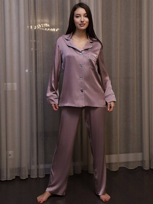 Купить Шёлковая классическая пижама с длинным рукавом LINGERIE 170699 в Украина в Lingerie.ua - Одяг для дому та відпочинку, Фото 16