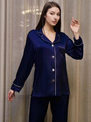 Купить Шёлковая классическая пижама с длинным рукавом LINGERIE 170699 в Украина в Lingerie.ua - Одяг для дому та відпочинку, Фото 14