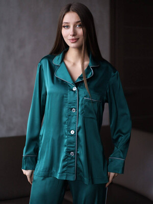 Купить Шёлковая классическая пижама с длинным рукавом LINGERIE 170699 в Украина в Lingerie.ua - Одяг для дому та відпочинку, Фото 7