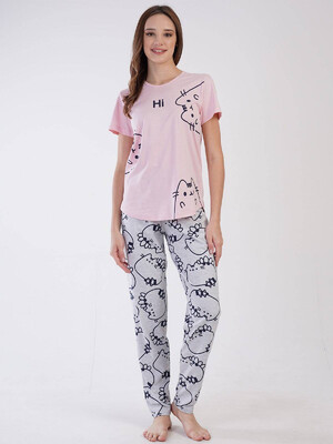 Купить Хлопковый комплект с брюками VIENETTA 3100621427 в Украина в Lingerie.ua - Одяг для дому та відпочинку, Видео