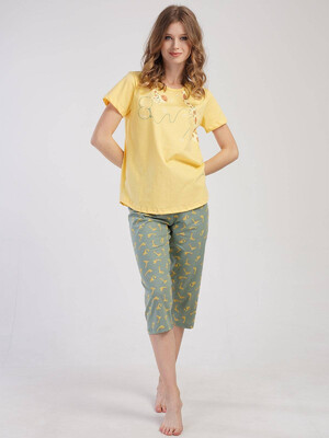 Купить Хлопковый комплект с капри VIENETTA 3110265033 в Украина в Lingerie.ua - Одяг для дому та відпочинку, Видео