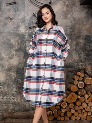 Купить Фланелевый халат на пуговицах COCOON U22-3017 в Украина в Lingerie.ua - Одяг для дому та відпочинку, Фото 4