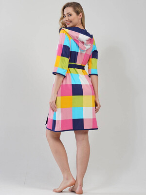 Купить Хлопковый халат в цветную клетку VIENETTA 2010010337 в Украина в Lingerie.ua - Одяг для дому та відпочинку, Фото 7