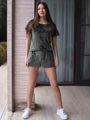 Купить Велюровый костюм из футболки и шорт LINGERIE 170707 в Украина в Lingerie.ua - Одяг для дому та відпочинку, Фото 10