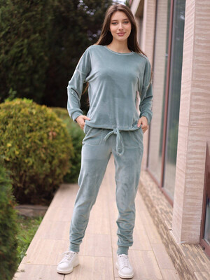 Купить Велюровый костюм в рубчик LINGERIE 170644-Р в Украина в Lingerie.ua - Одяг для дому та відпочинку, Фото 16