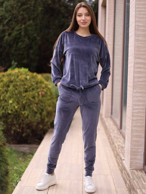 Купить Велюровый костюм в рубчик LINGERIE 170644-Р в Украина в Lingerie.ua - Одяг для дому та відпочинку, Фото 20