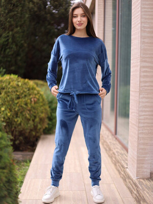 Купить Велюровый костюм в рубчик LINGERIE 170644-Р в Украина в Lingerie.ua - Одяг для дому та відпочинку, Фото 5