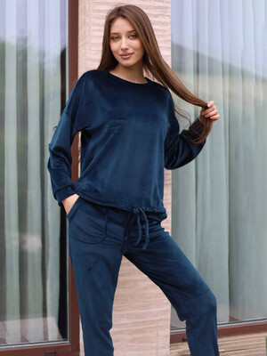 Купить Велюровый костюм в рубчик LINGERIE 170644-Р в Украина в Lingerie.ua - Одяг для дому та відпочинку, Фото 6