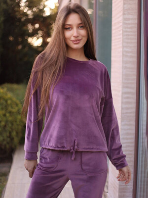 Купить Велюровый костюм в рубчик LINGERIE 170644-Р в Украина в Lingerie.ua - Одяг для дому та відпочинку, Фото 9