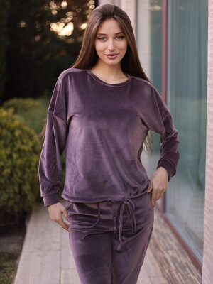 Купить Велюровый костюм в рубчик LINGERIE 170644-Р в Украина в Lingerie.ua - Одяг для дому та відпочинку, Фото 10