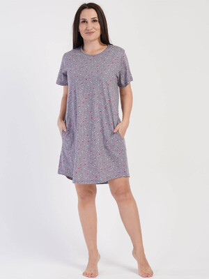 Купить Хлопковая домашняя туника с коротким рукавом VIENETTA 3110990561 в Украина в Lingerie.ua - Одяг для дому та відпочинку, Видео