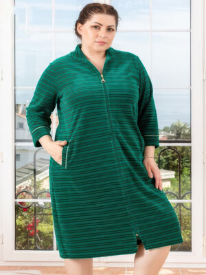 Купить Велюровый халат большого размера на молнии COCOON O22-1352 в Украина в Lingerie.ua - Одяг для дому та відпочинку, Фото 2