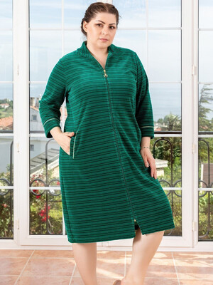 Купить Велюровый халат большого размера на молнии COCOON O22-1352 в Украина в Lingerie.ua - Одяг для дому та відпочинку, Фото 7