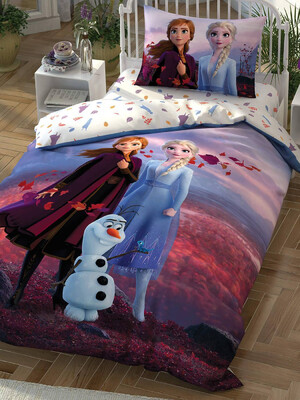 Купить Односпальный комплект постельного белья TAC Disney Frozen 2 Autumn с простыней на резинке в Украина в Lingerie.ua - Одяг для дому та відпочинку, Фото 1