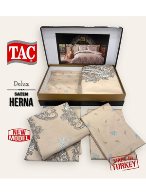 Купить Двуспальный комплект постельного белья TAC Saten Delux HERNA в Украина в Lingerie.ua - Одяг для дому та відпочинку, Фото 3