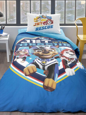 Купить Односпальный комплект постельного белья TAC Disney Paw Patrol Jet с простыней на резинке в Украина в Lingerie.ua - Одяг для дому та відпочинку, Фото 1