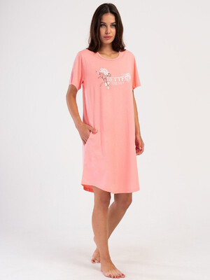 Хлопковая домашняя туника с коротким рукавом VIENETTA 4053450000