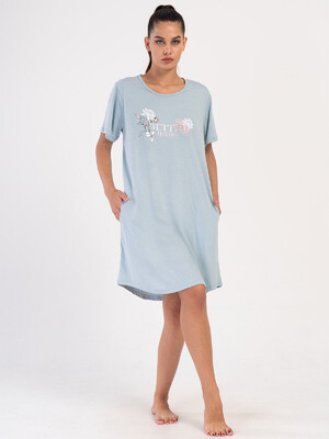 Купить Хлопковая домашняя туника с коротким рукавом VIENETTA 4053450000 в Украина в Lingerie.ua - Одяг для дому та відпочинку, Фото 3