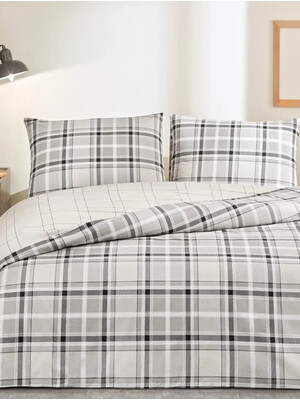 Купить Двуспальный комплект постельного белья из ранфорса с простыней на резинке TAC Caleb в Украина в Lingerie.ua - Одяг для дому та відпочинку, Фото 1