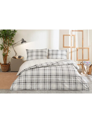 Купить Двуспальный комплект постельного белья из ранфорса с простыней на резинке TAC Caleb в Украина в Lingerie.ua - Одяг для дому та відпочинку, Фото 2